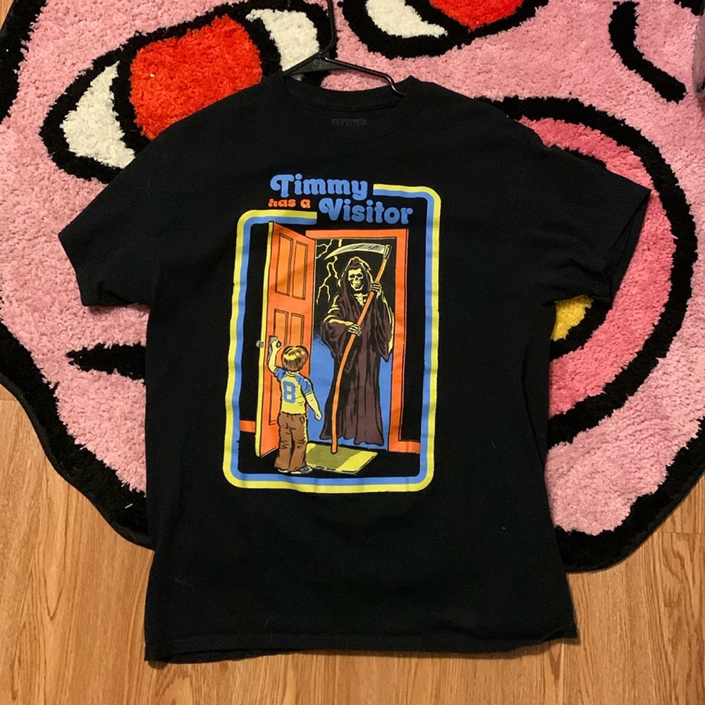 Timmy has a Visitor Grim Reaper vintage style T-shirt